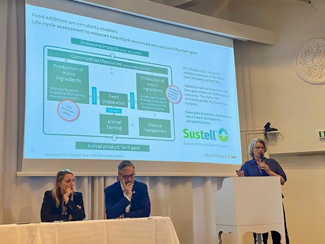 Presentation by Sabine van Cauwenberghe, Senior Regulatory Affairs manager, Animal Nutrition & Health, dsm-firmenich on Feed additives as circularity enablers