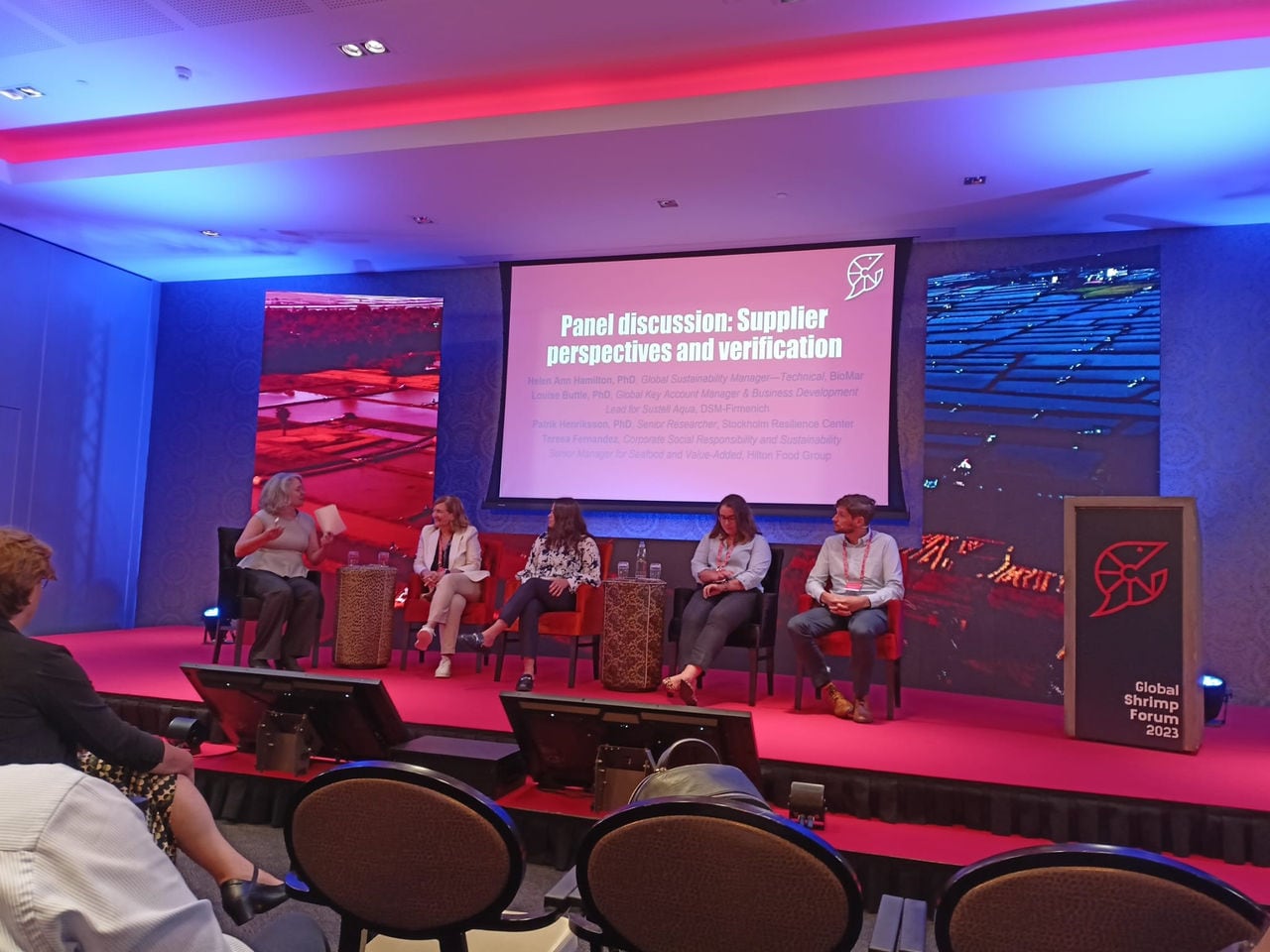 Louise Buttle on the Panel of the Break-out session on Decarbonisation at the Global Shrimp Forum